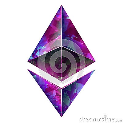 Ethereum Symbol illustration isolate realism. Cartoon Illustration