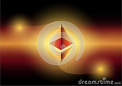 Ethereum symbols on abstract blue background. Competing cryptocurrencies concept. Editorial Stock Photo