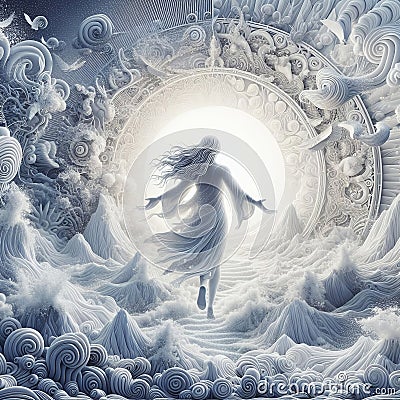 Etheric Elegance: A Dance with the Cosmos Stock Photo