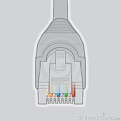 Ethernet Network Cable Connector Vector Illustration