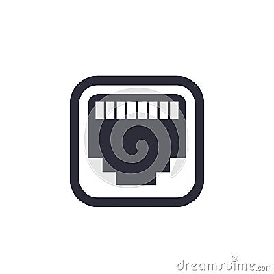 Ethernet, network port icon Vector Illustration