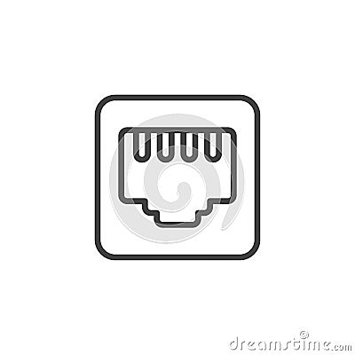Ethernet Port line icon Vector Illustration