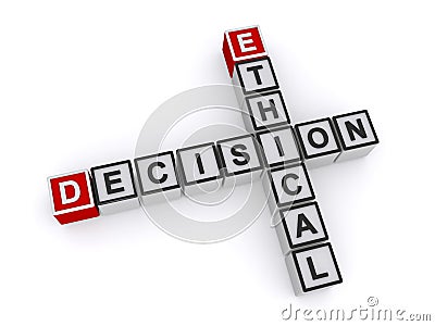 Ethical decision word blocks Stock Photo