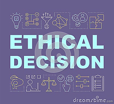 Ethical decision word concepts banner Vector Illustration