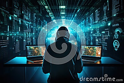 Ethical hackers penetration testing Cybersecurity and data protection. Hacker attack prevention Stock Photo