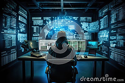 Ethical hackers penetration testing Cybersecurity and data protection. Hacker attack prevention Stock Photo