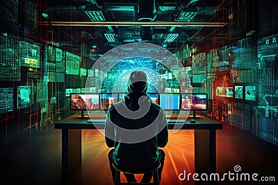 Ethical hackers penetration testing Cybersecurity and data protection. Hacker attack prevention Stock Photo