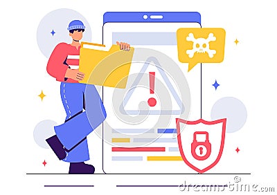 Ethical Hacking Illustration featuring a Developer Practicing Hacking on a Web Application, Identifying Code Vulnerabilities Vector Illustration