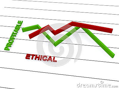 Ethical profitable and graph Stock Photo