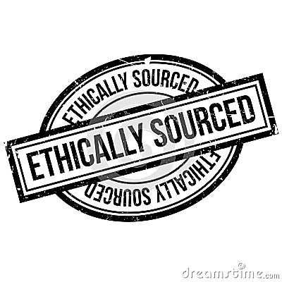 Ethically Sourced rubber stamp Vector Illustration