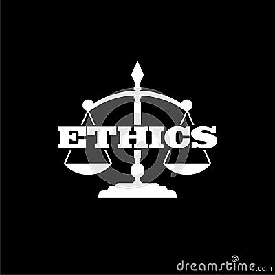 Ethics icon isolated on dark background Vector Illustration