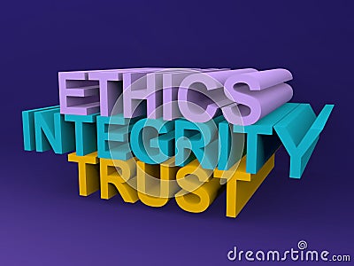 Ethics integrity trust Cartoon Illustration