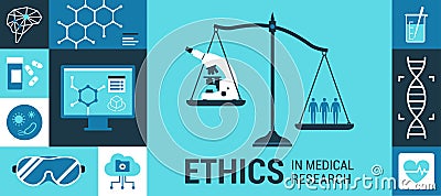 Ethics in science and medical research Vector Illustration