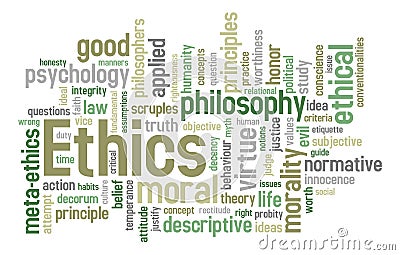 Ethics Word Cloud Vector Illustration