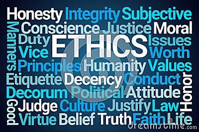 Ethics Word Cloud Stock Photo