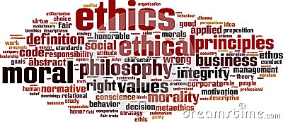 Ethics word cloud Vector Illustration