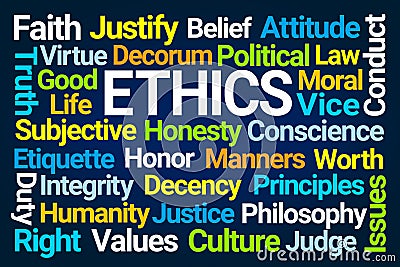 Ethics Word Cloud Stock Photo