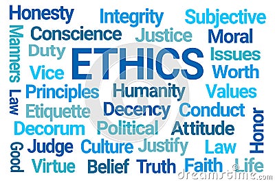 Ethics Word Cloud Stock Photo