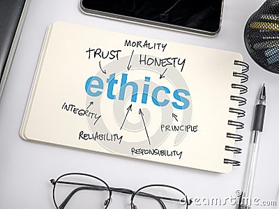 Ethics Words Typography Concept Stock Photo