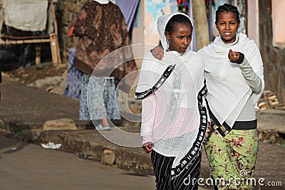 Ethiopia: Beautiful Ethiopian girls Editorial Stock Photo