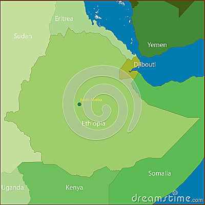 Ethiopia Map. Vector Illustration