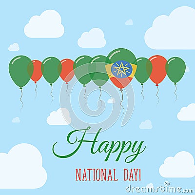 Ethiopia National Day Flat Patriotic Poster. Vector Illustration