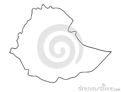 Ethiopia outline map vector illustration Vector Illustration