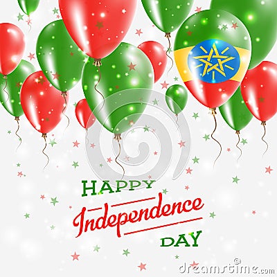 Ethiopia Vector Patriotic Poster. Independence. Vector Illustration