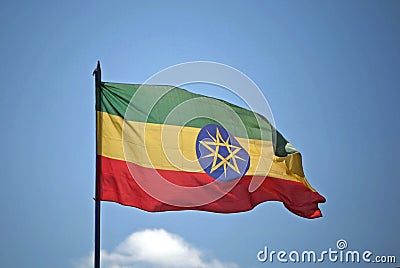 Ethiopian flag Stock Photo