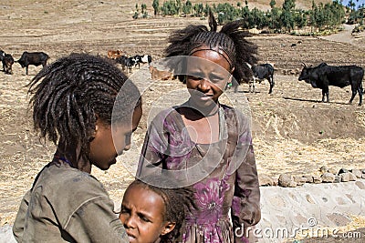 Ethiopian traditional girls. Editorial Stock Photo