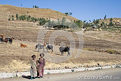 Ethiopian traditional girls. Editorial Stock Photo