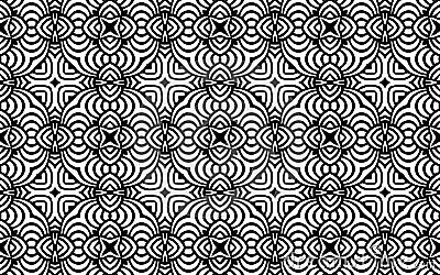 Ethnic black white indian pattern in doodling style. Geometric texture from polygons and intertwined lines Vector Illustration