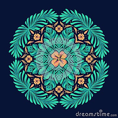 Ethnic boho hippie seamless Mandala pattern Vector Illustration