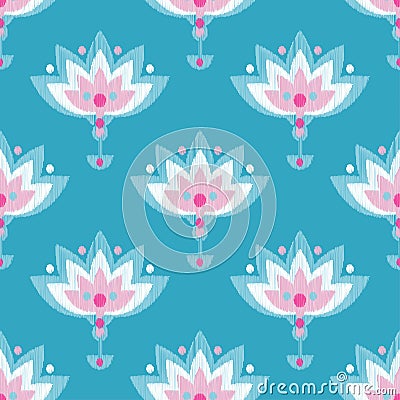 Ethnic boho seamless pattern. Embroidery on fabric. Retro motif. Stock Photo