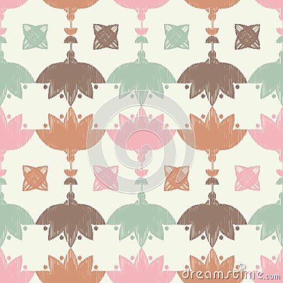 Ethnic boho seamless pattern. Embroidery on fabric. Retro motif. Stock Photo