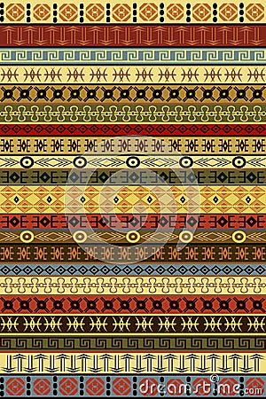 Ethnic carpet with African motifs Vector Illustration