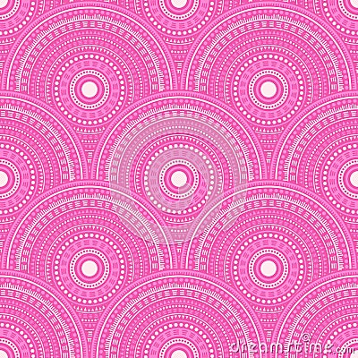 Ethnic circle shapes seamless geometric pattern. Stock Photo