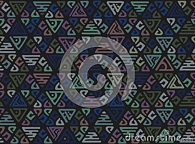 Abstract tribal art ethnic seamless pattern. Ikat. Folk repeating background texture. Geometric print. Fabric design. Vector wallp Vector Illustration