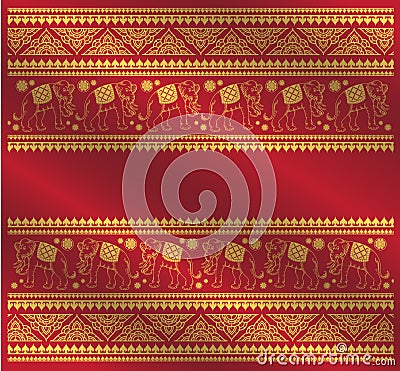 Ethnic elephant pattern background Vector Illustration