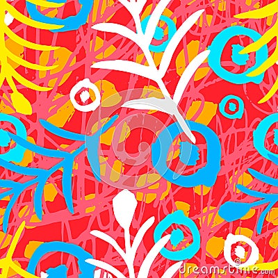 Ethnic exotic batik tropical seamless pattern. Abstract coroful summer time decoration Vector Illustration