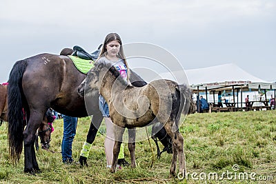 Ethnic Festival of Ancient Culture. life of a medieval village. Masters of peasants and warriors Editorial Stock Photo