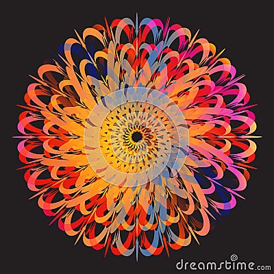 Ethnic floral colorful tribal circle mandala. Abstract geometry circle. Vector Illustration