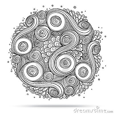 Ethnic floral doodle pattern circle in . Stock Photo