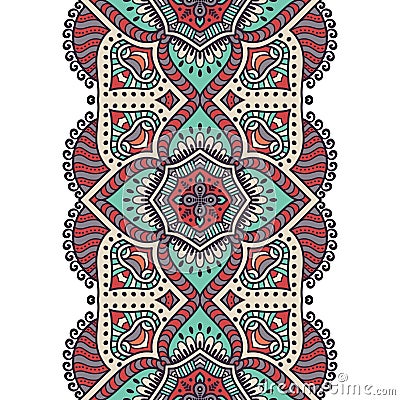 Ethnic floral seamless pattern Vector Illustration