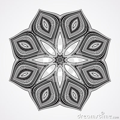 Ethnic Fractal Mandala Vector Illustration