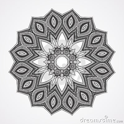 Ethnic Fractal Mandala Vector Illustration