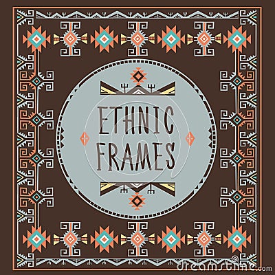 Ethnic Frames Vector. Tribal Vector. African Stile Frame.Vintage Ethnic Ornament. Vector Illustration