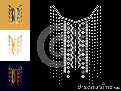 Ethnic geometric neck line embroidery. Decoration for clothes. Vector Illustration