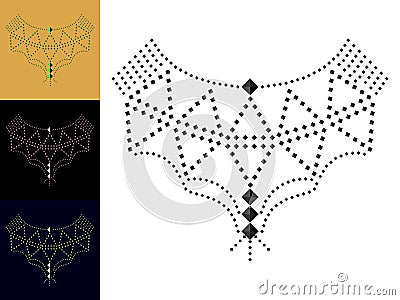 Ethnic geometric neck line embroidery. Decoration for clothes. Vector Illustration