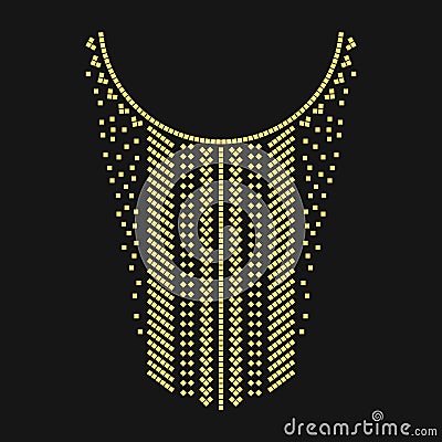 Ethnic geometric neck line embroidery. Decoration for clothes. Vector Illustration